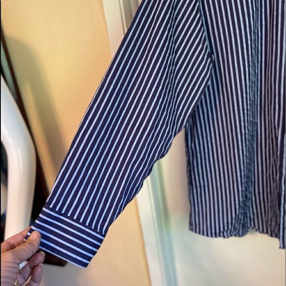 BEN SHERMAN Blue Stripes Dress Shirt.Size 16 1/2 - Picture 5 of 9